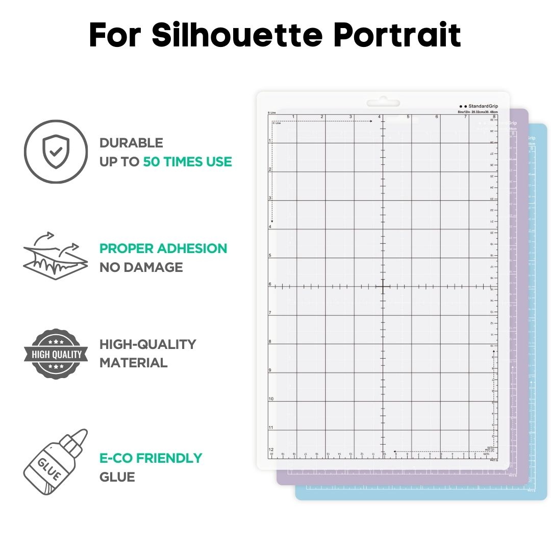 Plotter Cutting Mat - 8X12in Cutting Mat for Silhouette Potrait
